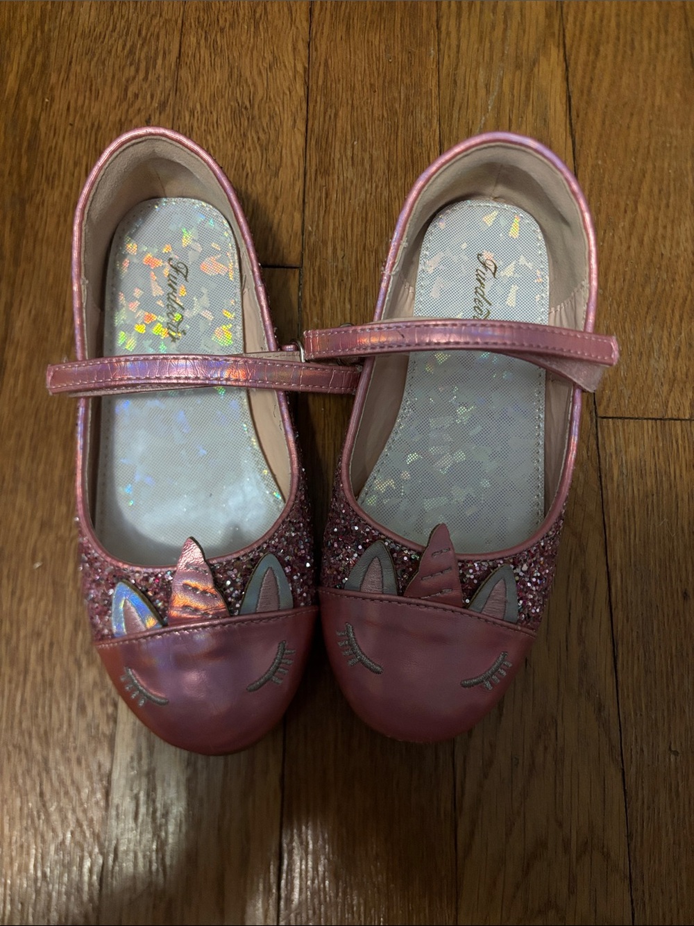 Unbranded Girls' Pink Unicorn Mary Jane Flats